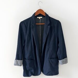 Skies Are Blue Knit Navy Blazer Jacket Size Large